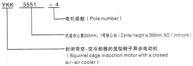 YKK系列(H355-1000)高压YJTG-355M-10A/90KW三相异步电机西安泰富西玛电机型号说明